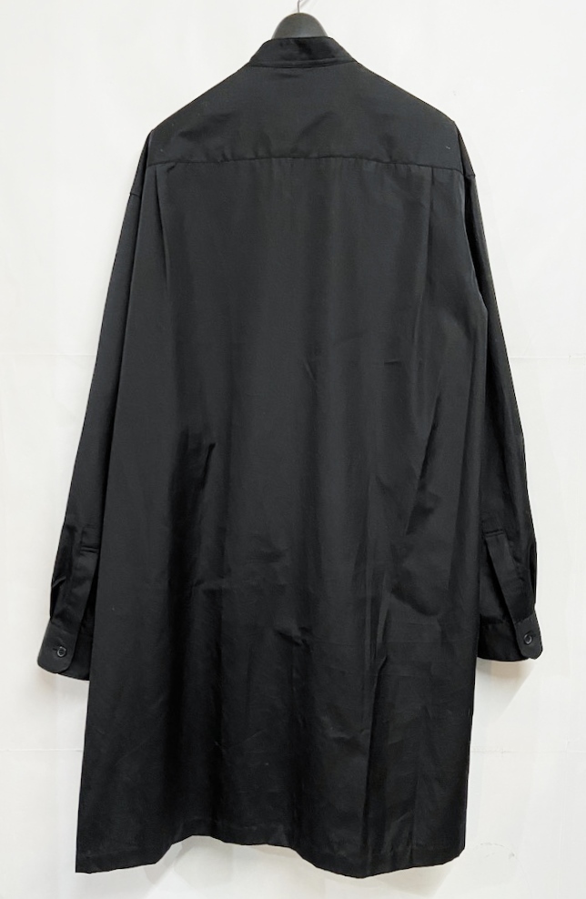 サイズ3◆S'YTE Yohji Yamamoto サイト ヨウジヤマモト Cotton Broad Cloth Pleated Long Shirt スタンドカラーロングシャツ 黒の画像7