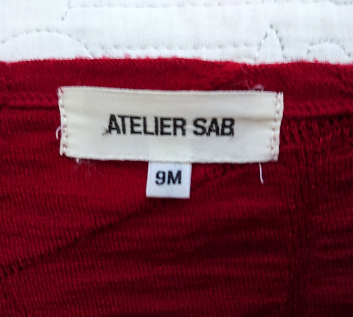 ATELIER SAB アトリエサブ カットソー 6分袖 折り柄 赤 ジャケットインナーTシャツ