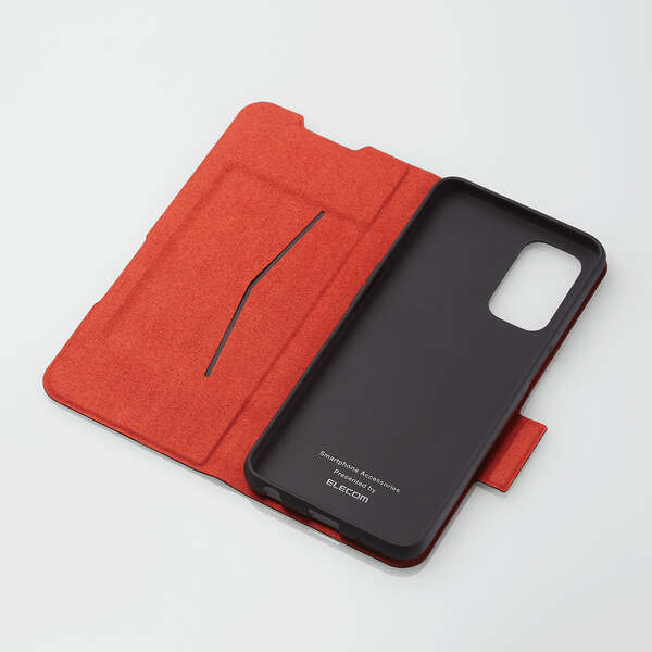 OPPO A54 5G 手帳型ケース カバー ソフトレザー ブラック マグネット 薄型 磁石 カードポケット エレコム 203_画像4