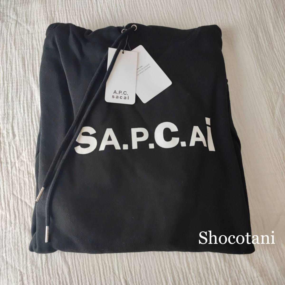 新品未使用sacai× A.P.Cコラボ フーディー sacai APC S ブラック_画像3