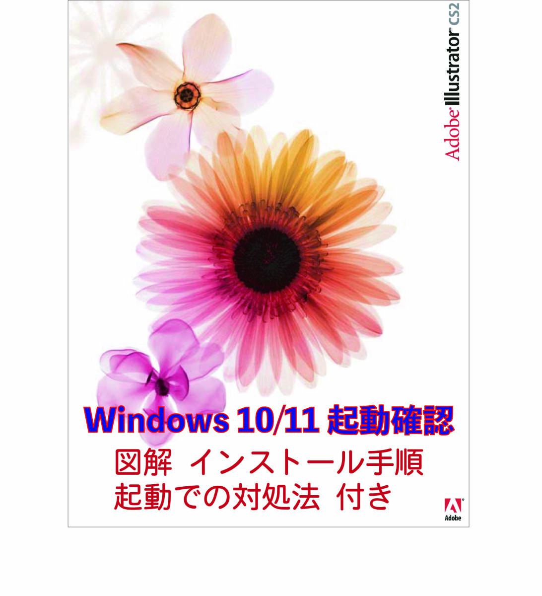 【実績多数で安心・正規版です】 Adobe CS2　Illustrator Win10/11動作確認　簡単図解インストール・起動手順付き_画像1