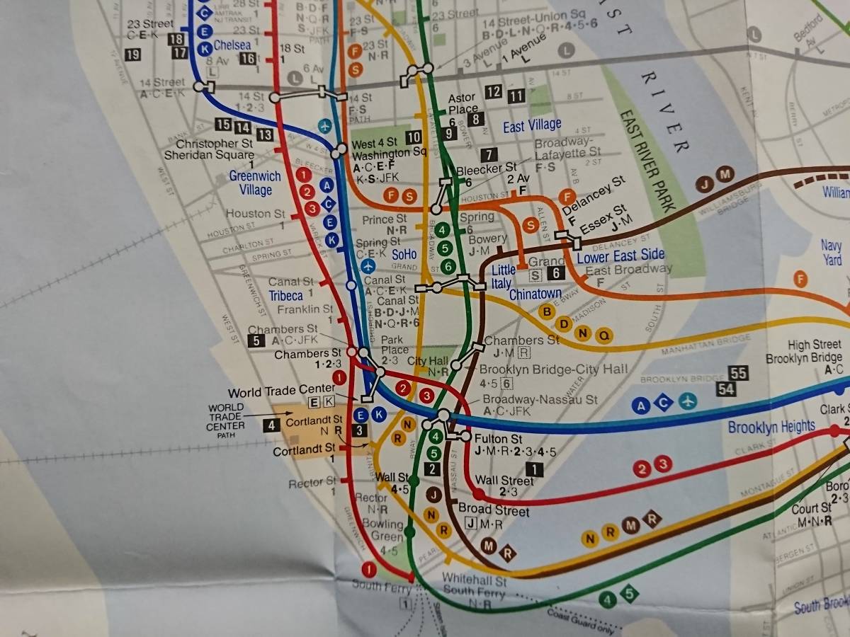 【AIKU-YA】ニューヨーク 地図 サブウェイ マップ 1988年版 地下鉄 路線図 MTA ジャンクジャーナル素材にも コラージュ アメリカ