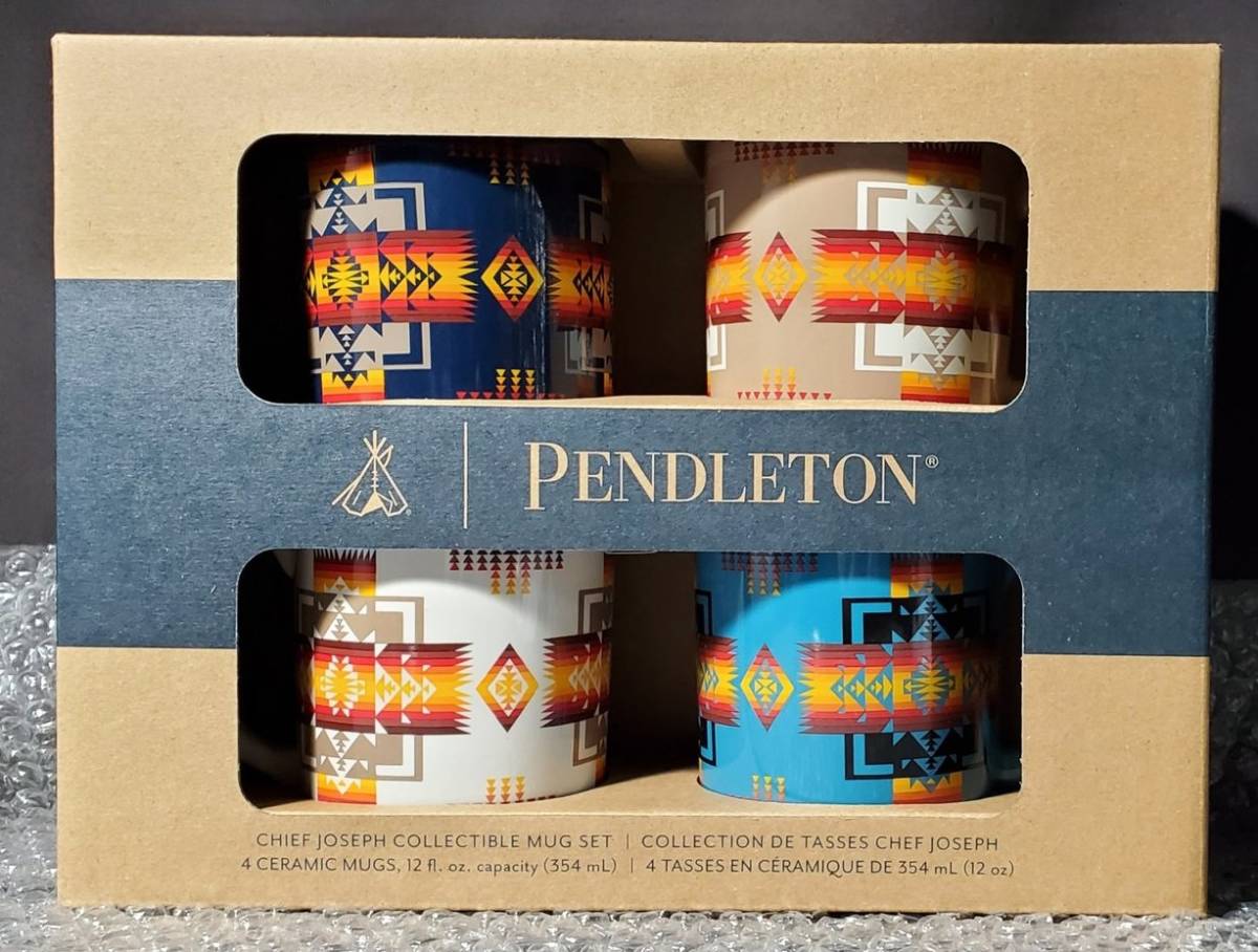 [ новый товар ] PENDLETON авторучка доллар тонн CHIEF JOSEPH Ceramic Mugs XC880 55182 кружка 4 шт. комплект стакан 