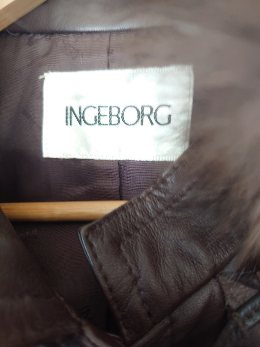 インゲボルグ とても柔らかい 羊革 テザインコート 9 送料無料!_画像3