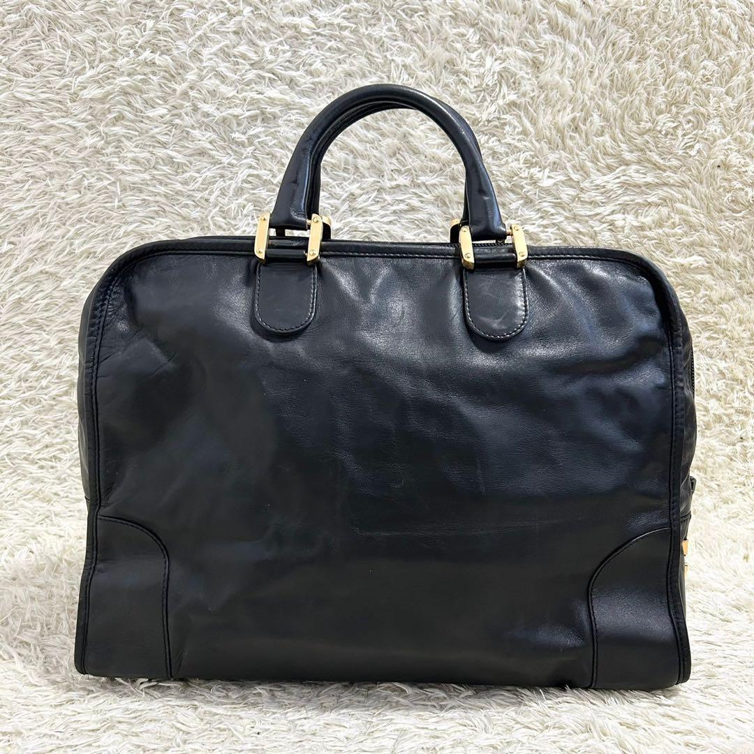 LOEWE ロエベ ハンドバッグ トートバッグ ボストンバッグ ブラック 黒 レザー 革 アナグラム アマソナ40 ゴールド金具 大容量_画像3