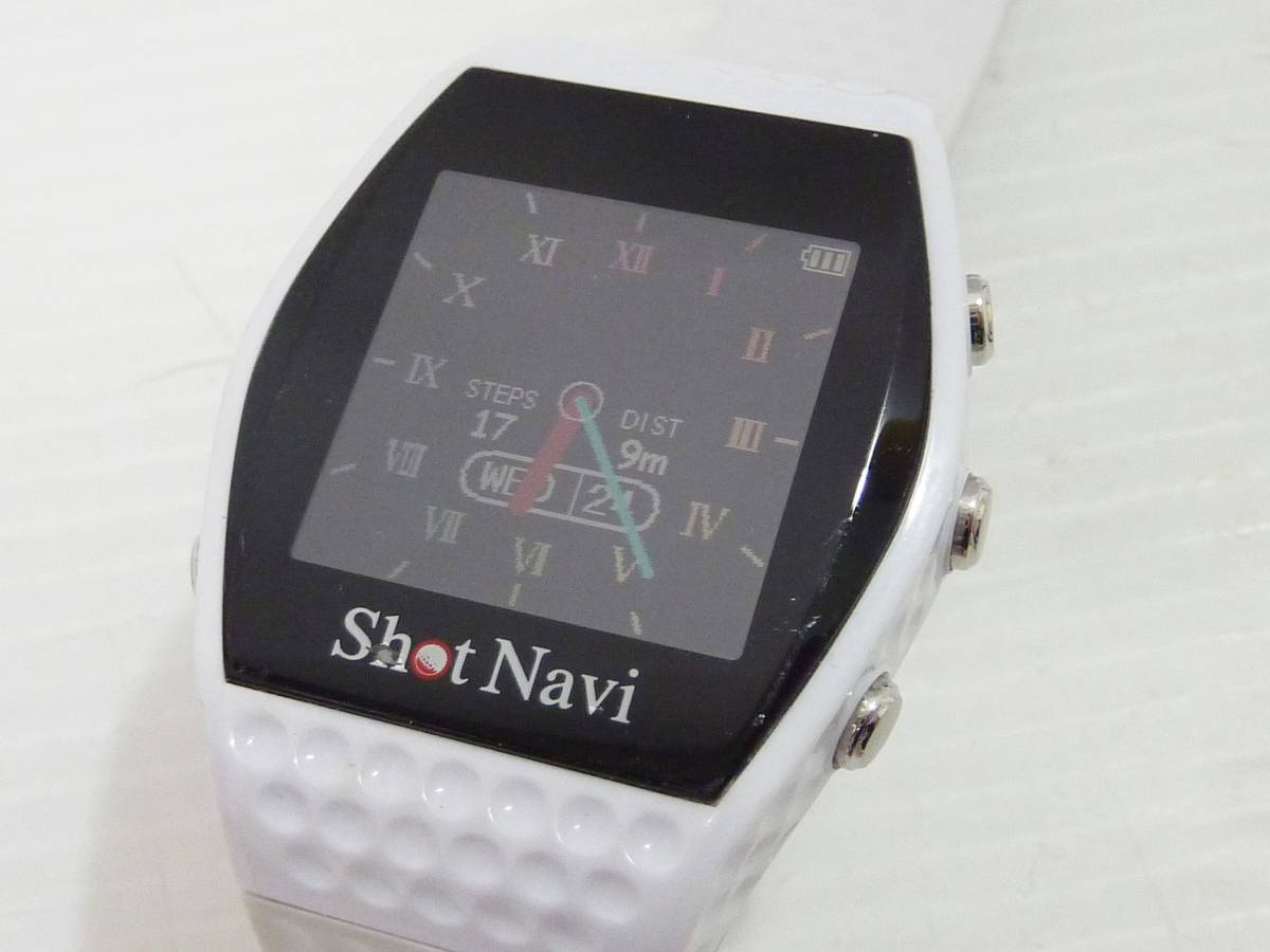 CV5448tb 美品 Shotnavi ショットナビ INFINITY インフィニティ ホワイト GPS ゴルフナビウォッチ 腕時計タイプ