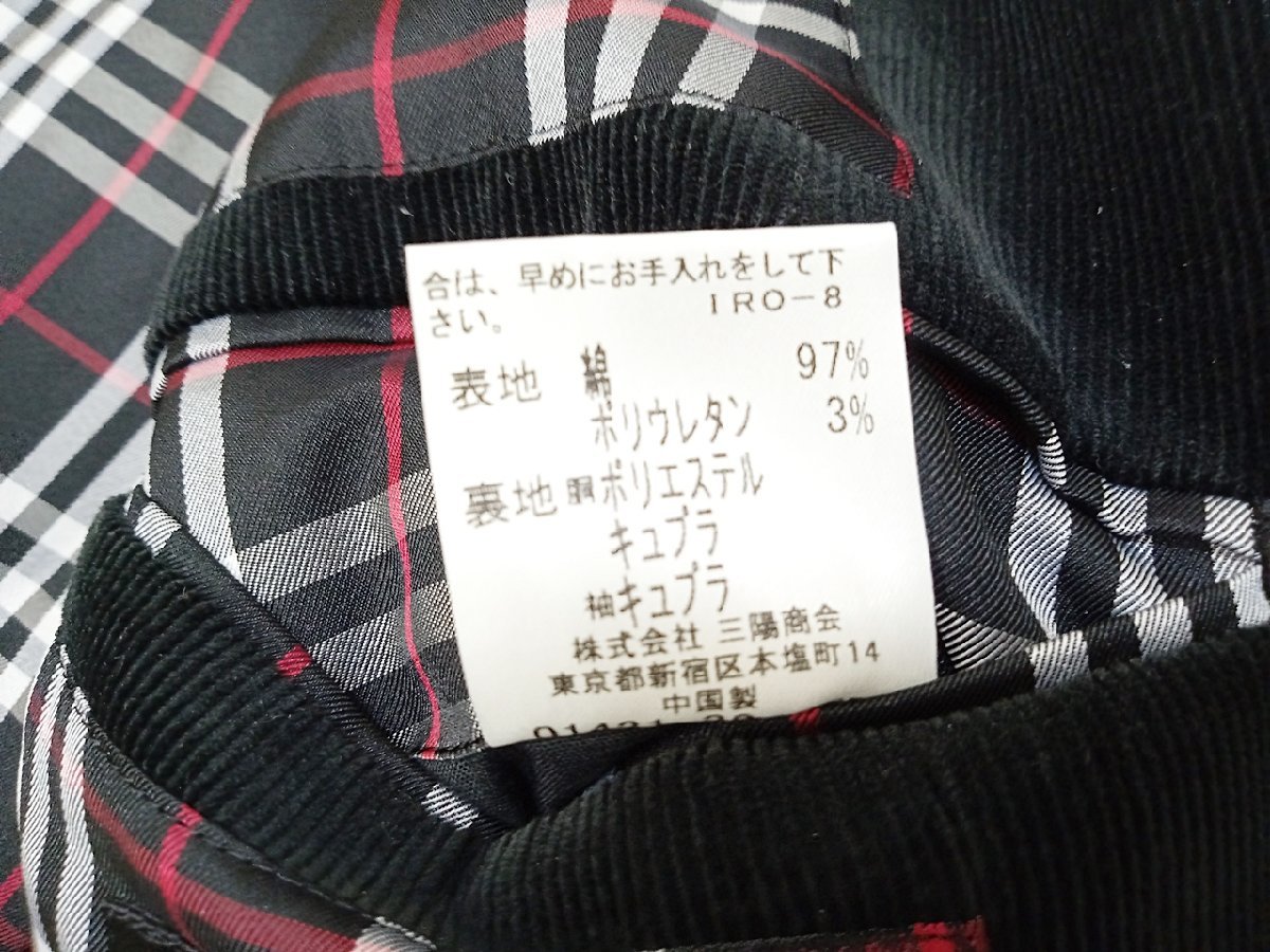 [12B-61-030-2] BURBERRY バーバリー コーデュロイジャケット サイズLL ブラック_画像9