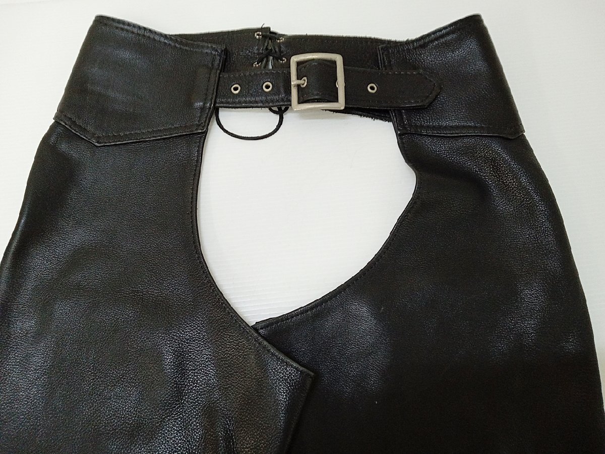 [12B-61-038-1] KERR LEATHERS レザーパンツ ブラック　_画像3