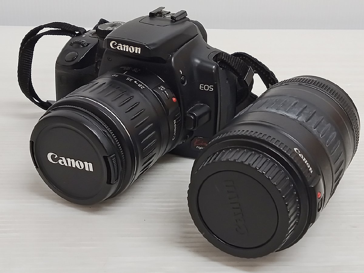 [B8B-61-019-1] Canon キヤノン EOS Kiss Digital X AFデジタル一眼レフカメラ 本体+バッテリー+レンズ×2など 動作確認済 中古