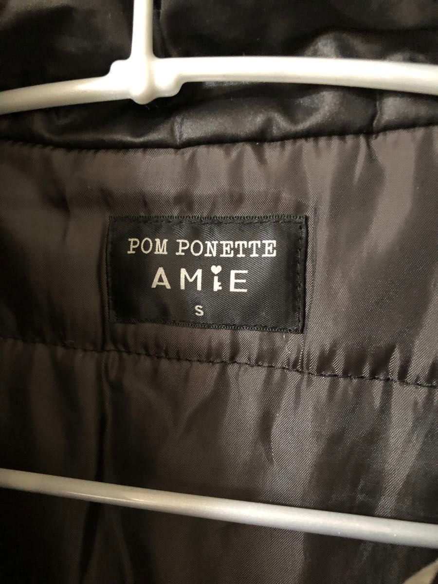 pom ponette ポンポネット  中綿　ブラック　ダウン　ジャケット　コート　140cm