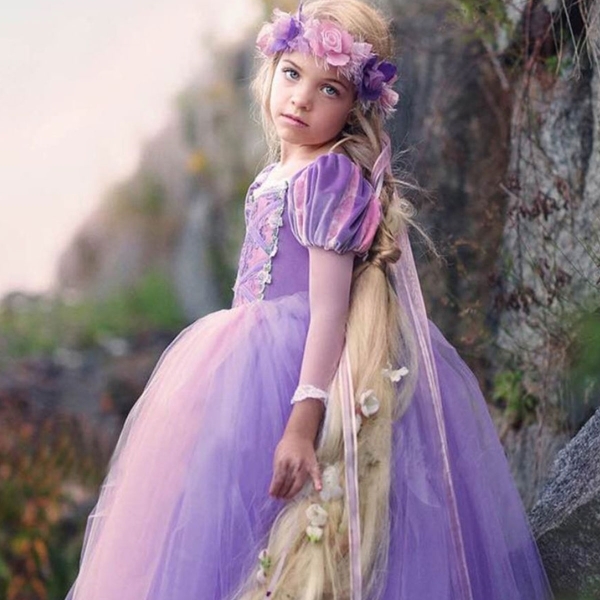 【即納】コスプレ 子供衣装 紫ドレス 120cm 子供 キッズ ハロウィン HALLOWEEN プリンセス 姫 仮装 コスチューム_画像6