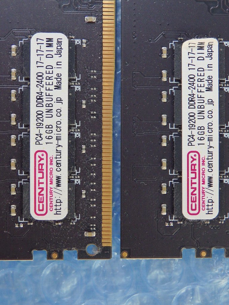 ★★CENTURY/DDR4-2400/16Gb-2枚＝32Gb/Made in Japan/動作品/★_画像2