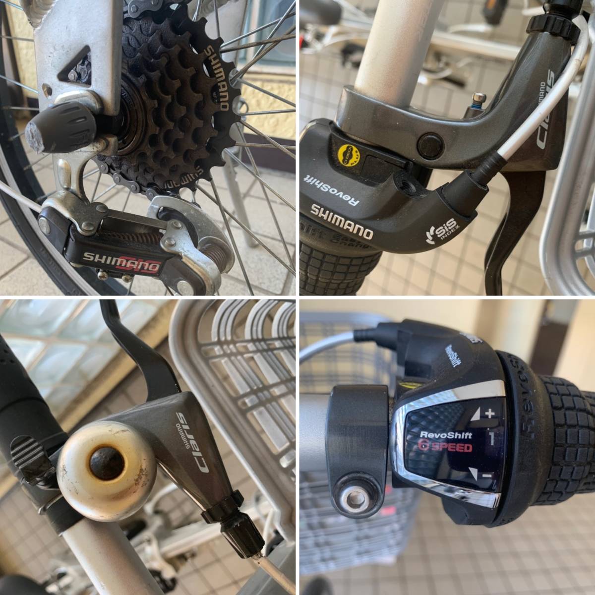 〇R339〇直接引渡可 折り畳み自転車 CARIBOU LIGHT カリブーライト シルバー ALUMI FRAME アルミフレーム 20インチ SHIMANO _画像6