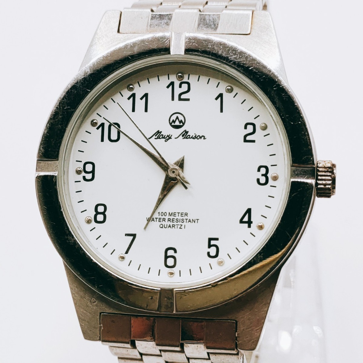 #167 Mavy Mason マビーメイソン 腕時計 アナログ 3針 白文字盤 シルバー色 レディース 時計 とけい トケイ アクセサリー ヴィンテージ_画像1