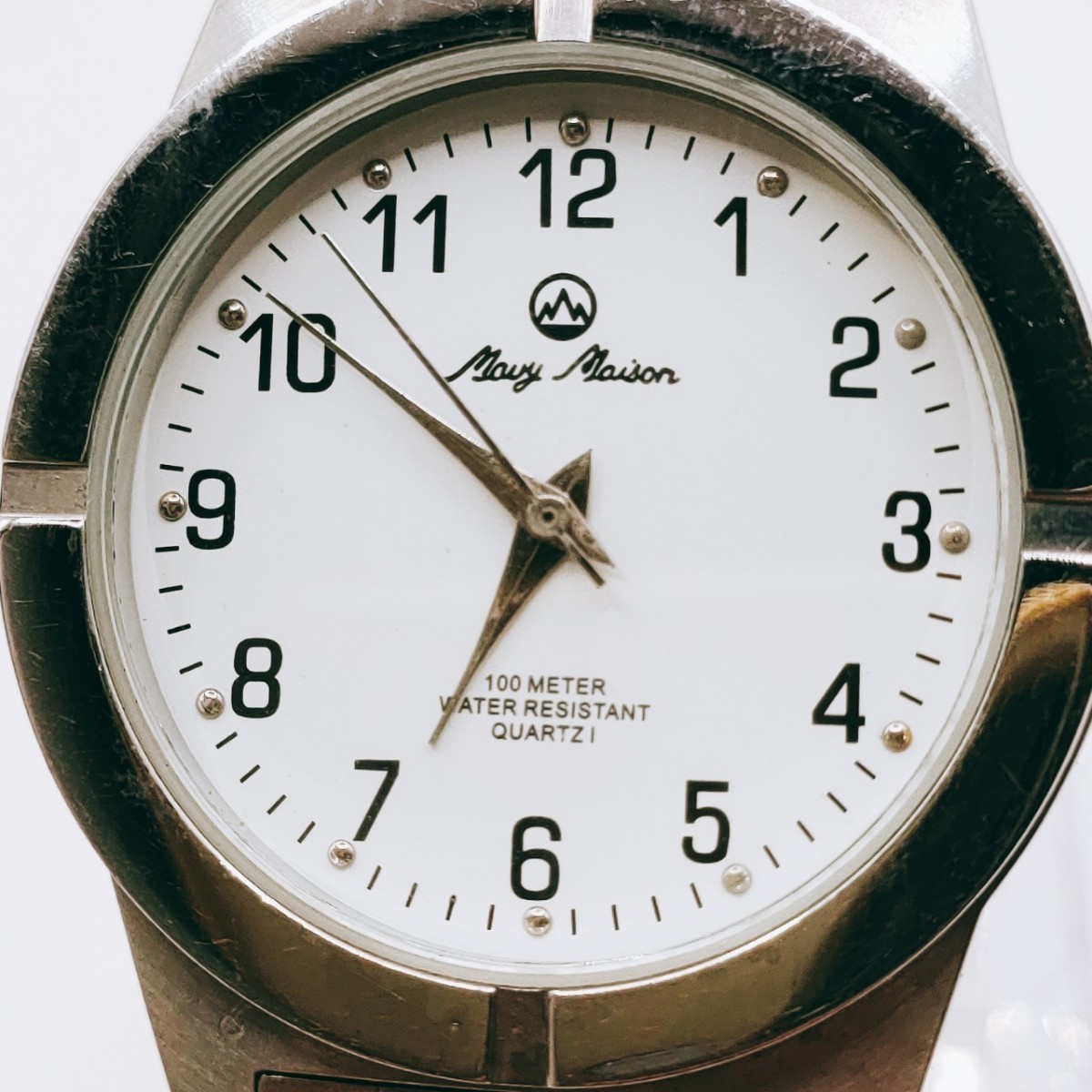#167 Mavy Mason マビーメイソン 腕時計 アナログ 3針 白文字盤 シルバー色 レディース 時計 とけい トケイ アクセサリー ヴィンテージ_画像2