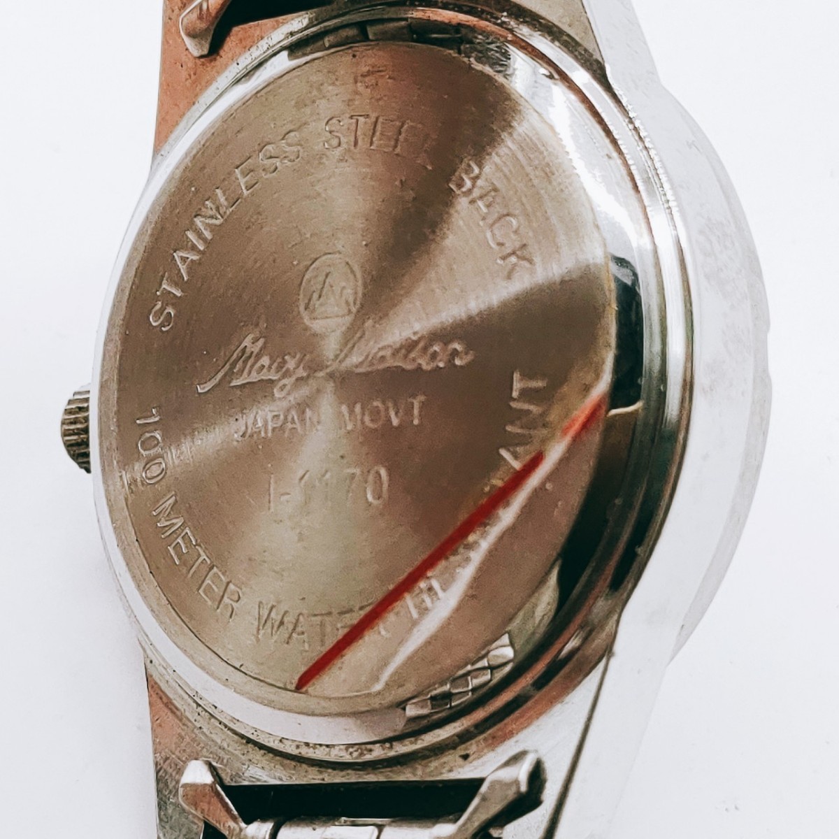 #167 Mavy Mason マビーメイソン 腕時計 アナログ 3針 白文字盤 シルバー色 レディース 時計 とけい トケイ アクセサリー ヴィンテージ_画像10