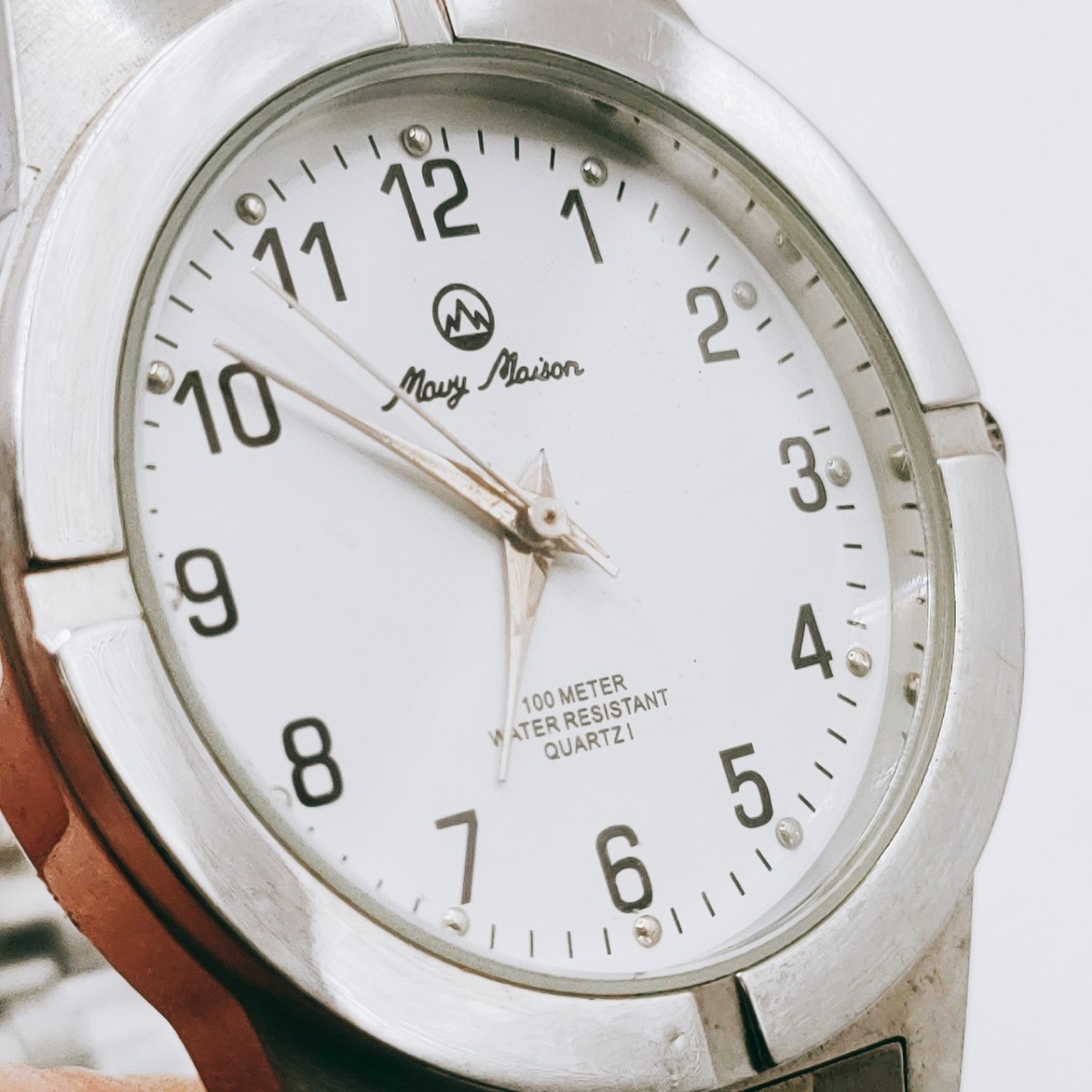#167 Mavy Mason マビーメイソン 腕時計 アナログ 3針 白文字盤 シルバー色 レディース 時計 とけい トケイ アクセサリー ヴィンテージ_画像3