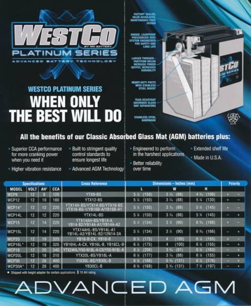 WESTCO ハーレー純正65989-97C,D OEM WCP20L 製造年月日 2023年11月 現在、販売のバッテリーは黒ケース_画像3