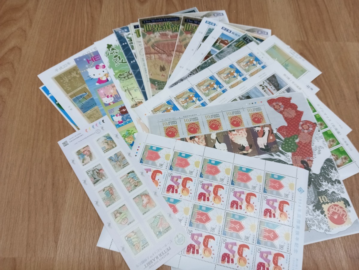 切手 シートのみ 額面 約19万 日本郵便 国際文通週間 コレクション保管品 ハローキティ 記念切手 国立公園 世界遺産 オリンピックの画像9
