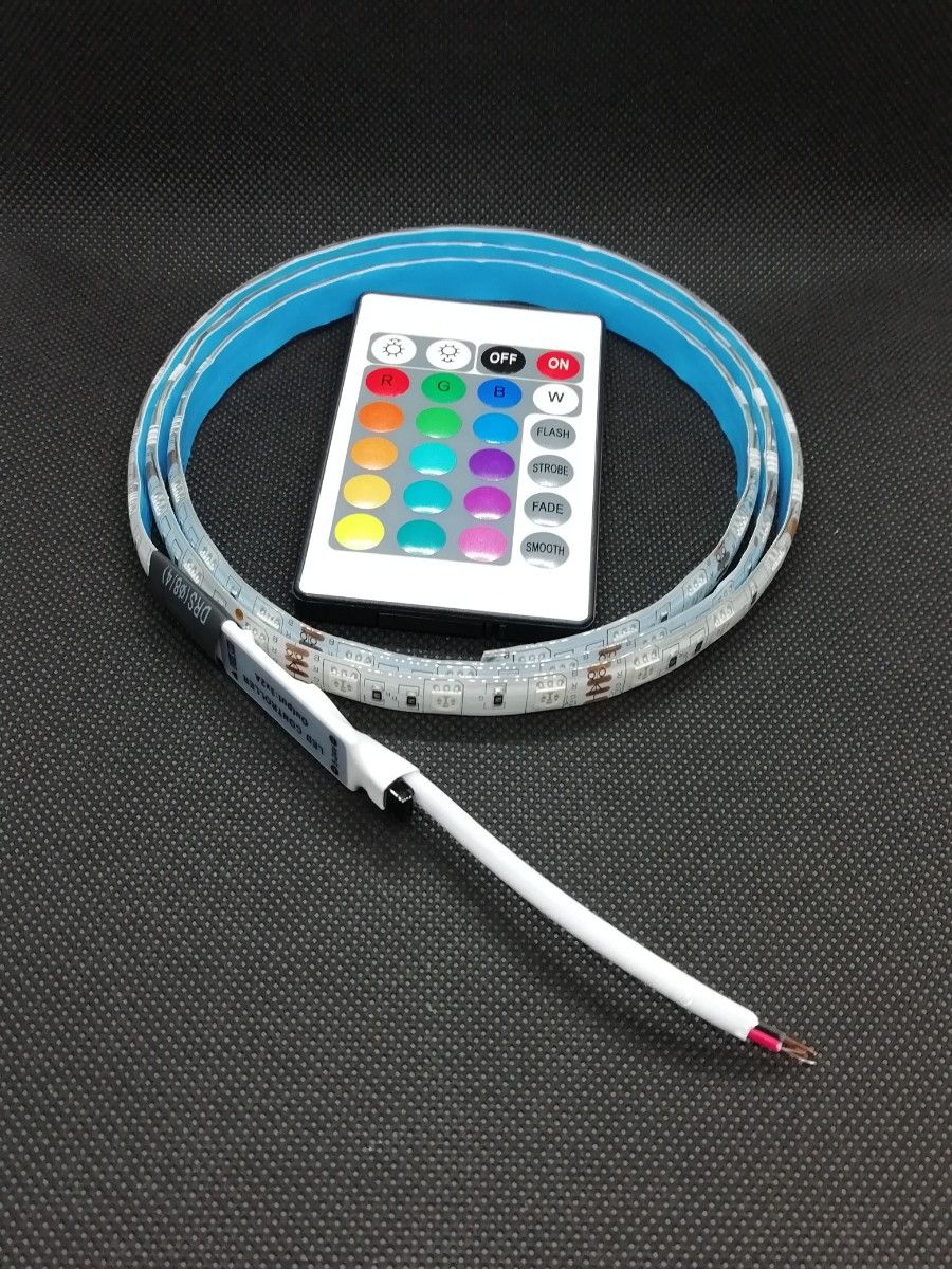 フルカラー16色 防水 SMD5050 LEDテープ 40cm 12v 1本 <オーダー可能！>【24キーリモコン付き！】 RGB
