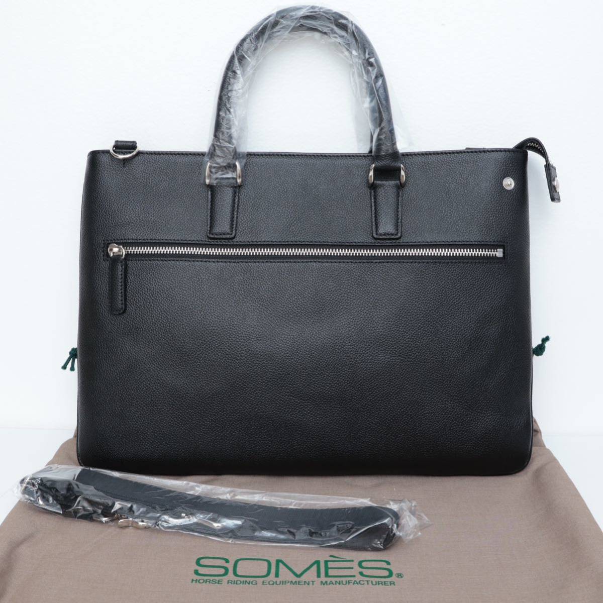  unused SOMES SADDLE Gusto slim Brief PILOT Pilot business bag tote bag black briefcase so female saddle 