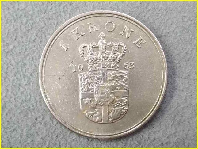 【デンマーク 1クローネ 硬貨/1963年】 1 KRONE 旧硬貨/フレゼリク9世/コイン/クローナ/DANMARK_画像1