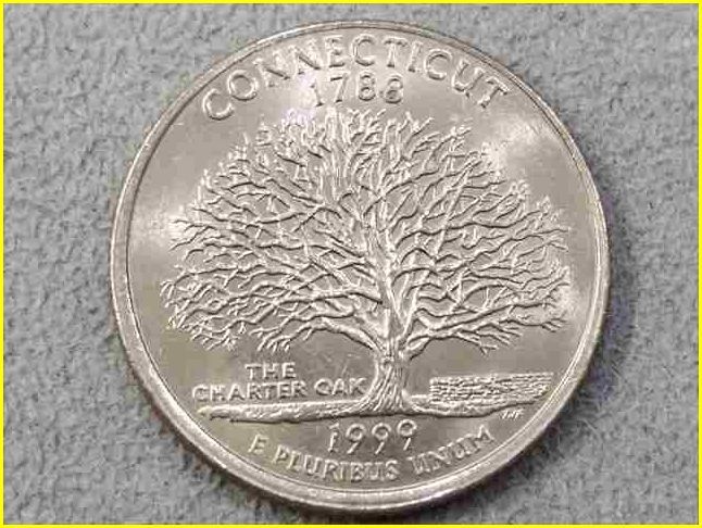 【アメリカ 50州25セント硬貨《コネチカット州》/1999年】クォーターダラーコイン/桃/50州25セント硬貨プログラム/The 50 State Quarters P_画像2