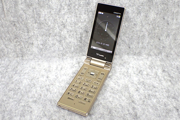 【中古】ワイモバイル CRESTIA 402KC シャンパンゴールド ガラケー 携帯電話 ケータイ 京セラ 一括購入(NGA227-10)_画像1
