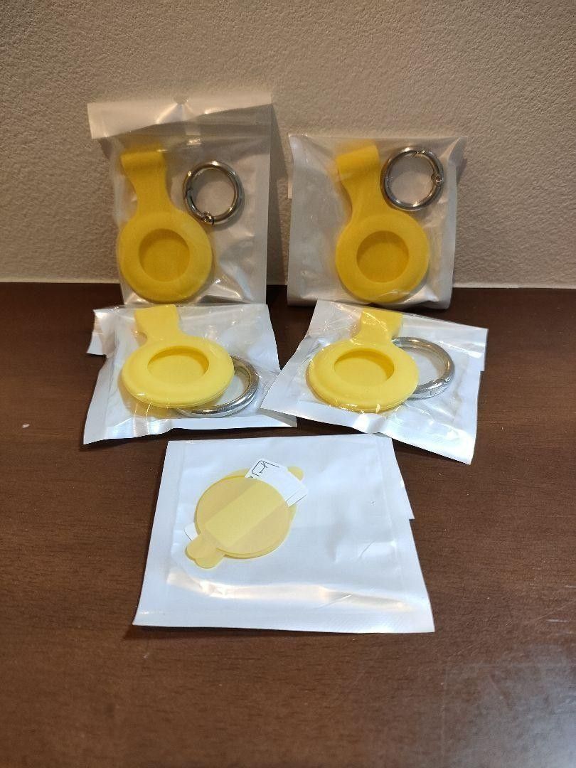 15-3 Airtag 用保護カバー（４個入り）黄色4個 シリコン おしゃれ 保護カバー
