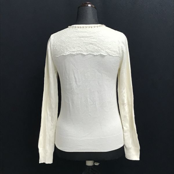 レッセパッセ/LAISSE PASSE★長袖カーディガン/レース【38/レディースM/白/white】Tops/Shirts/Cardigan◆BH469_画像3