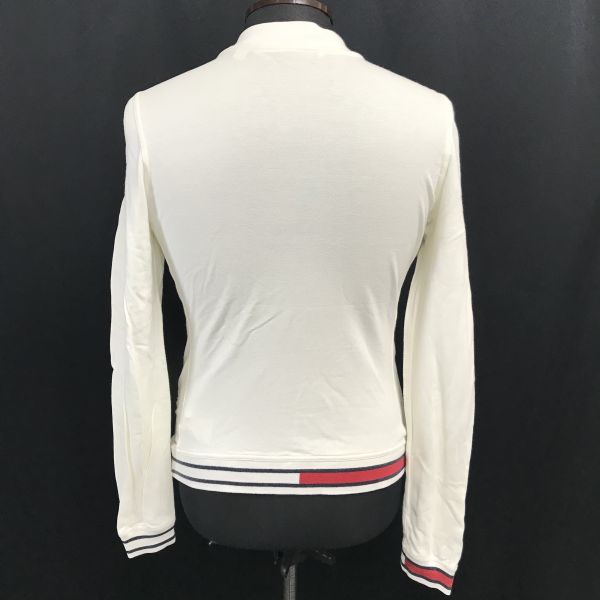 トミーヒルフィガー/TOMMY HILFIGER★ジップアップ/ノーカラージャケット【メンズS/白/white】ジャージ/スウェット/ブルゾン/TOPS◆pBH505_画像3