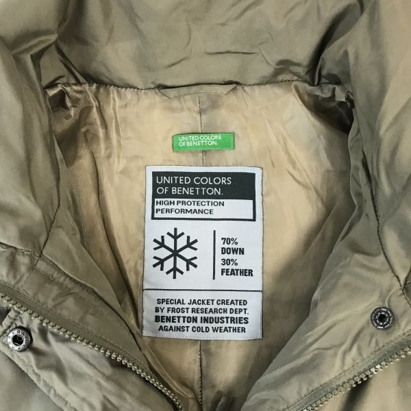  Benetton /UNITED COLORS OF BENETTON* down jacket [women*s size -M/ khaki /khaki] slit thread use /Coats/Jackets/Jumpers*pBH289