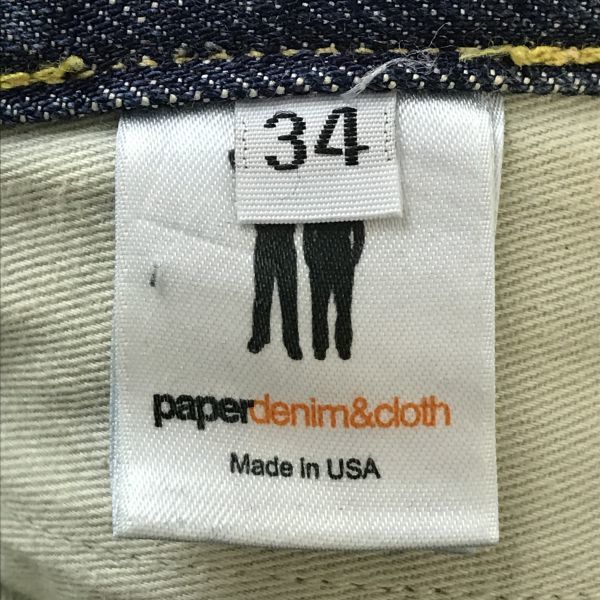 USA made *PAPERDENIM & CLOTH * Denim pants / indigo jeans [Mens W-34/ length of the legs 76cm] Italy production Denim /Pants/Trousers*BH170