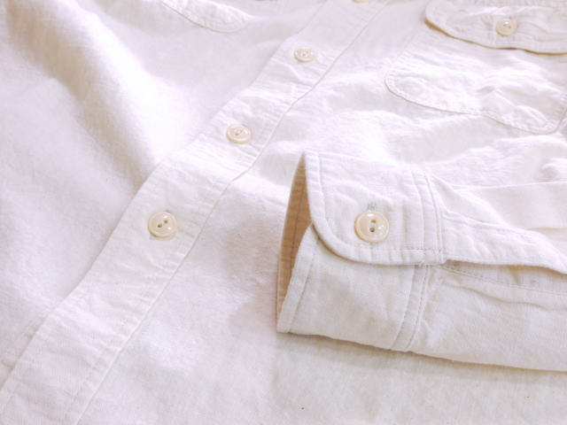 新品 シュガーケーン シャンブレーワークシャツ L ホワイト SC27851 sugarcane_画像5