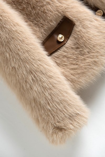 新品暖かいレディースフィック毛皮コートふわふわ可愛いジャケットピンクMの画像5
