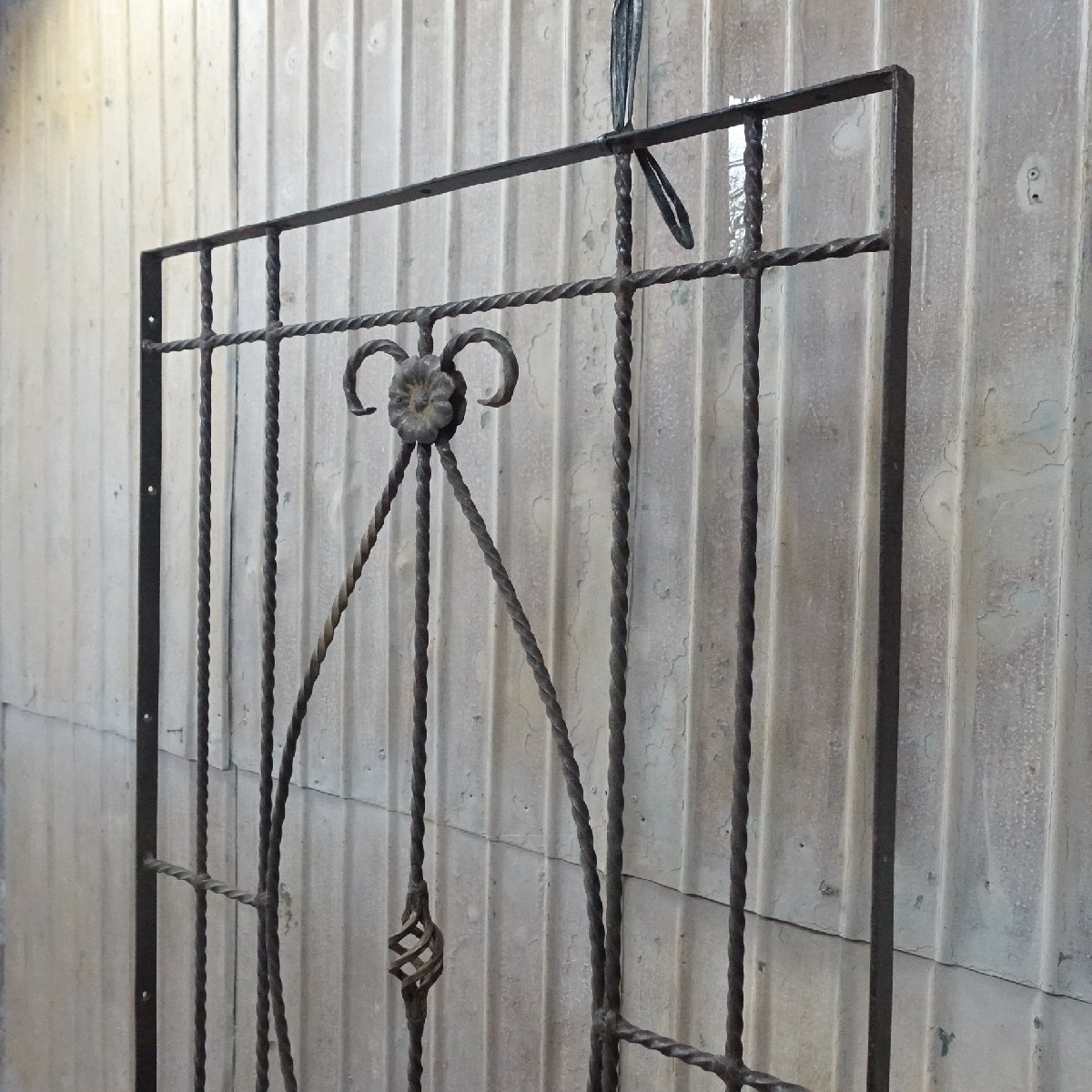 U-671#W65.5×H192.5 очень большой античный железный забор садоводство окно .. перегородка решетка Vintage металлический .stk