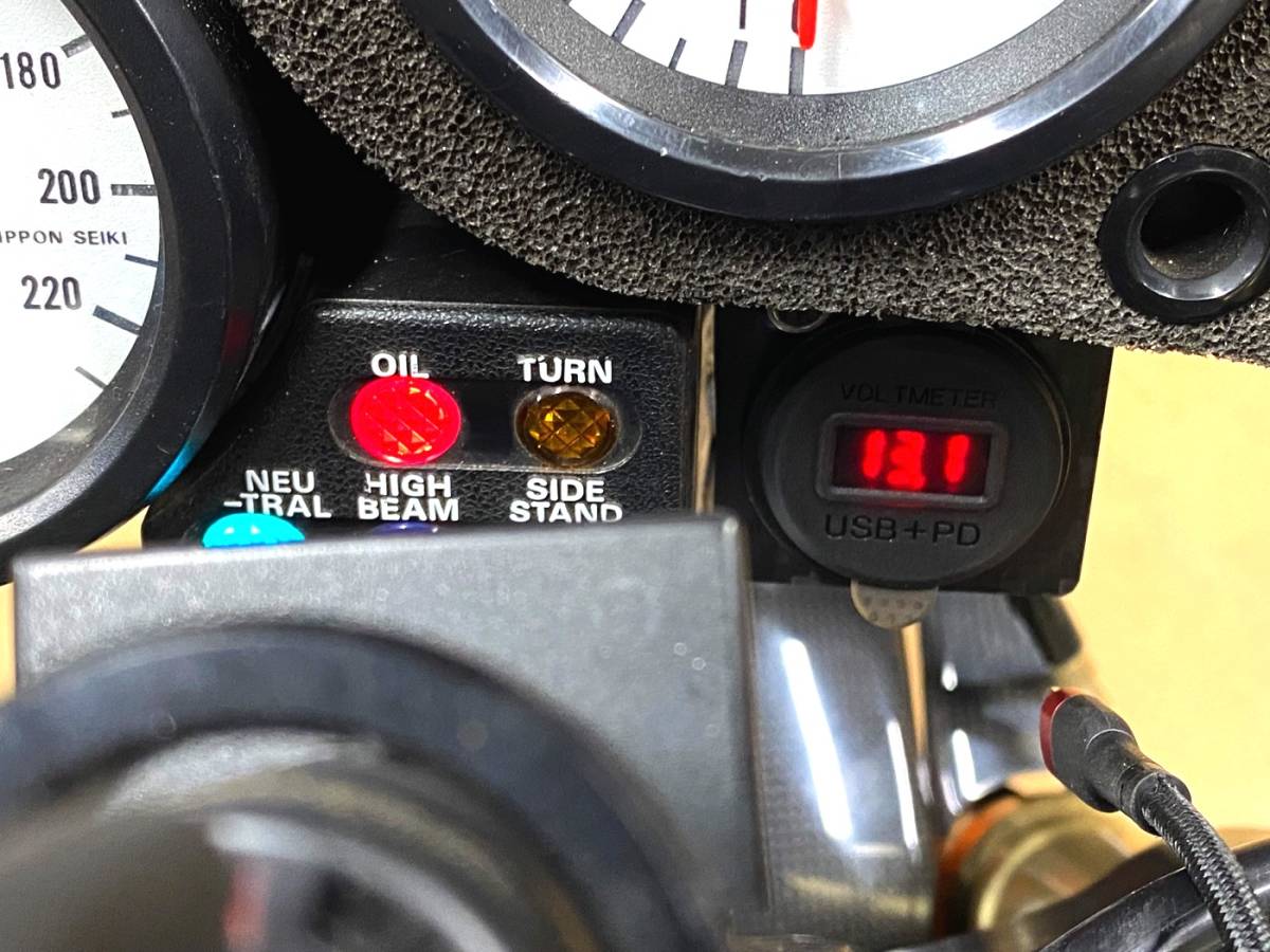 VFR400R NC30 for - genuine article. carbon fibre by using .ACC switch attaching ( width ) USB/USB-C / digital voltmeter kit 