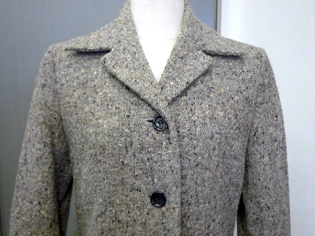 NEMI Ketty Katty long coat tweed thickness . tailored pocket dressing up .. condition excellent rare OL commuting going to school adult woman bargain outside fixed form 