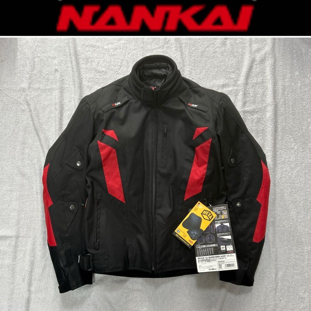 NANKAI SDW-8128 BLACK/RED Mサイズ 南海 ナンカイ オールシーズン対応 ライディングジャケット ハードプロテクター装備 防風 A60108-12_画像1