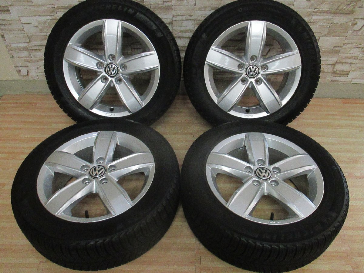 即納 スタッドレス 美品 VW ゴルフ 純正 16インチ 5H112 6J+48 2018年製 205/55R16 ミシュラン X-ICE3+ ゴルフ5/6/7 ヴァリアント 流用_画像1