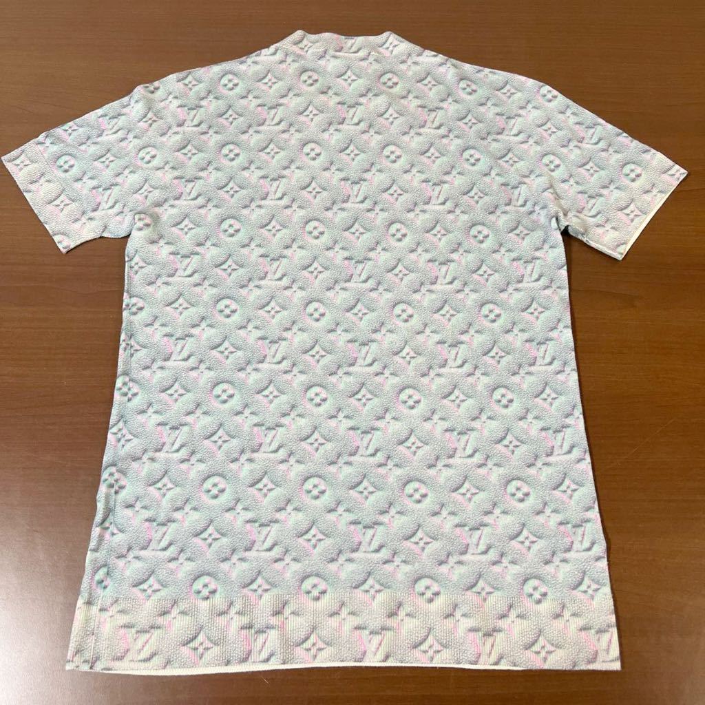【未使用品】LOUIS VUITTON ルイヴィトン 最高級 カシミヤ 3Dグロー モノグラム ニット トップ Tシャツ size M 即完売品 レディース_画像4