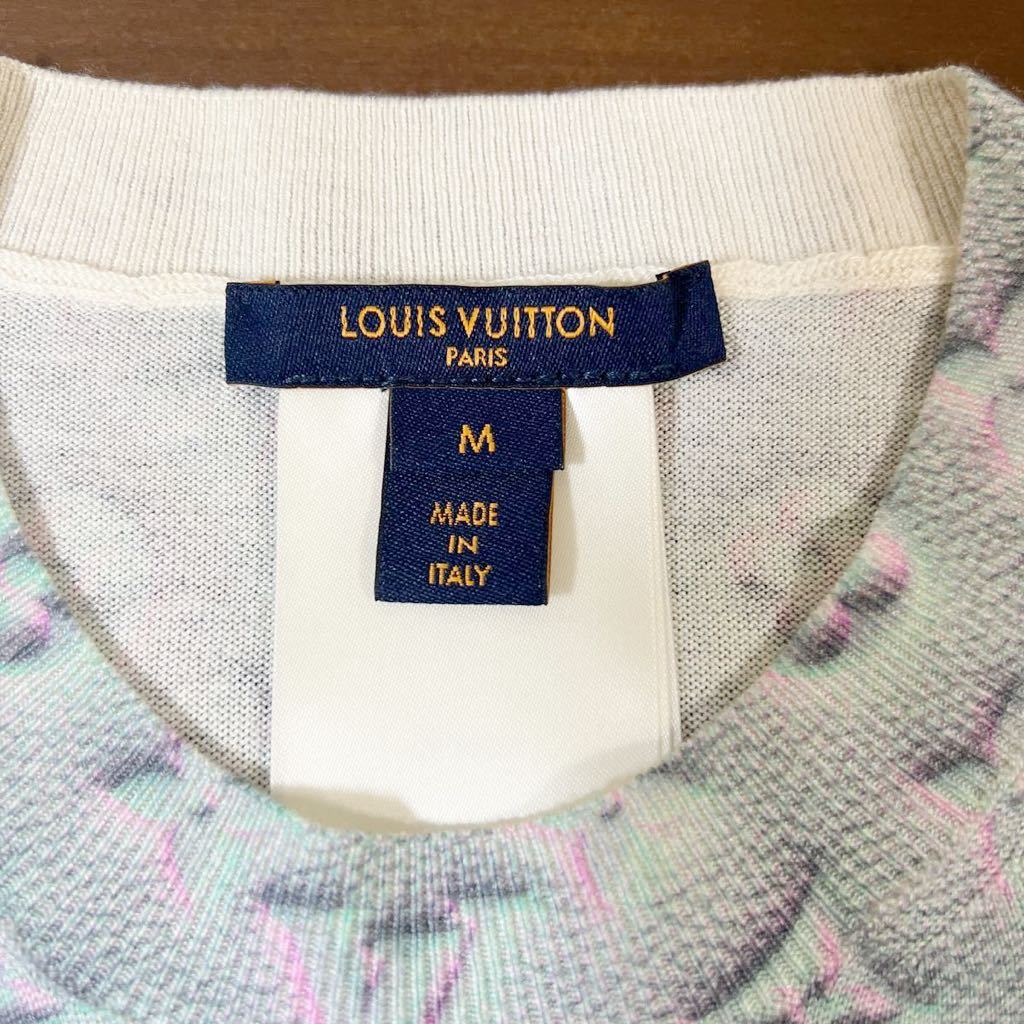 【未使用品】LOUIS VUITTON ルイヴィトン 最高級 カシミヤ 3Dグロー モノグラム ニット トップ Tシャツ size M 即完売品 レディース_画像6