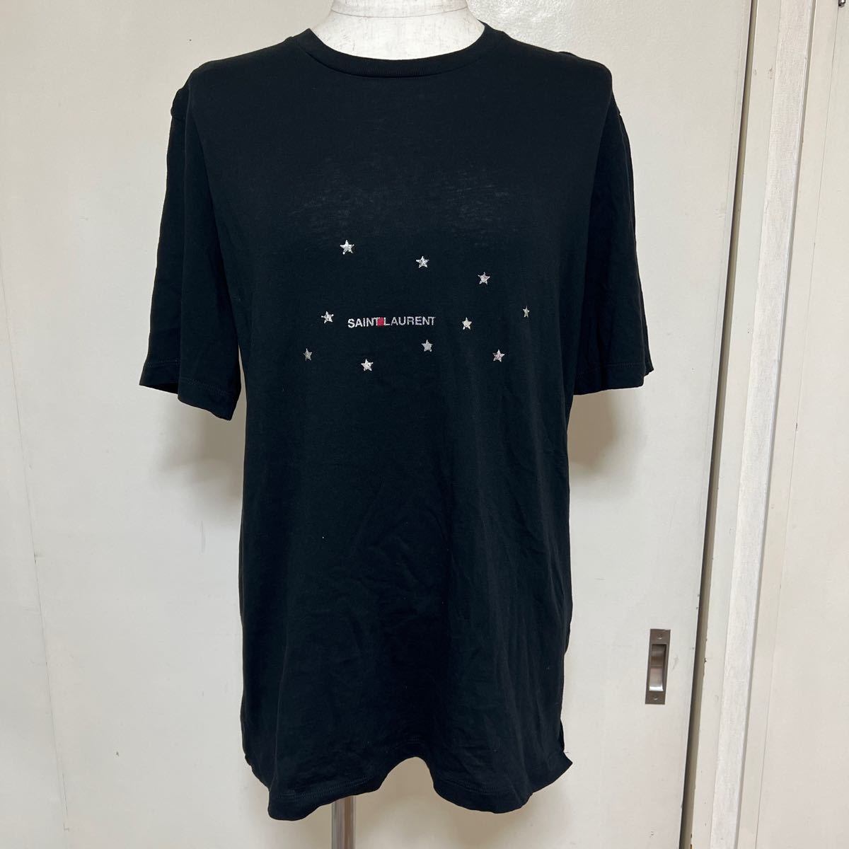 【美品】SAINT LAURENT サンローランパリ スタープリント ロゴ Tシャツ size XS メンズ_画像1