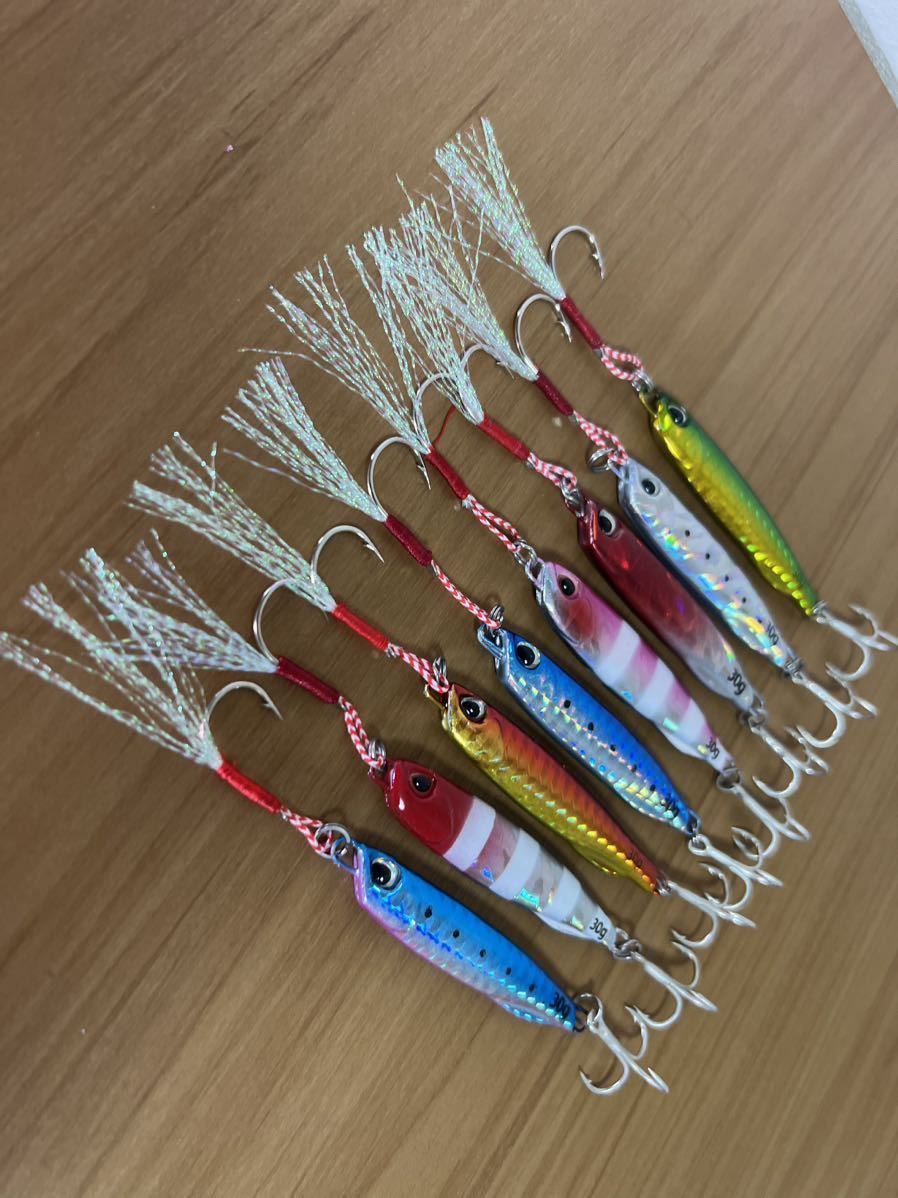 M06 metal jig 30g 8 piece set jigging shore jigging assist hook shore  jigging lure bastard halibut Chivas : Real Yahoo auction salling