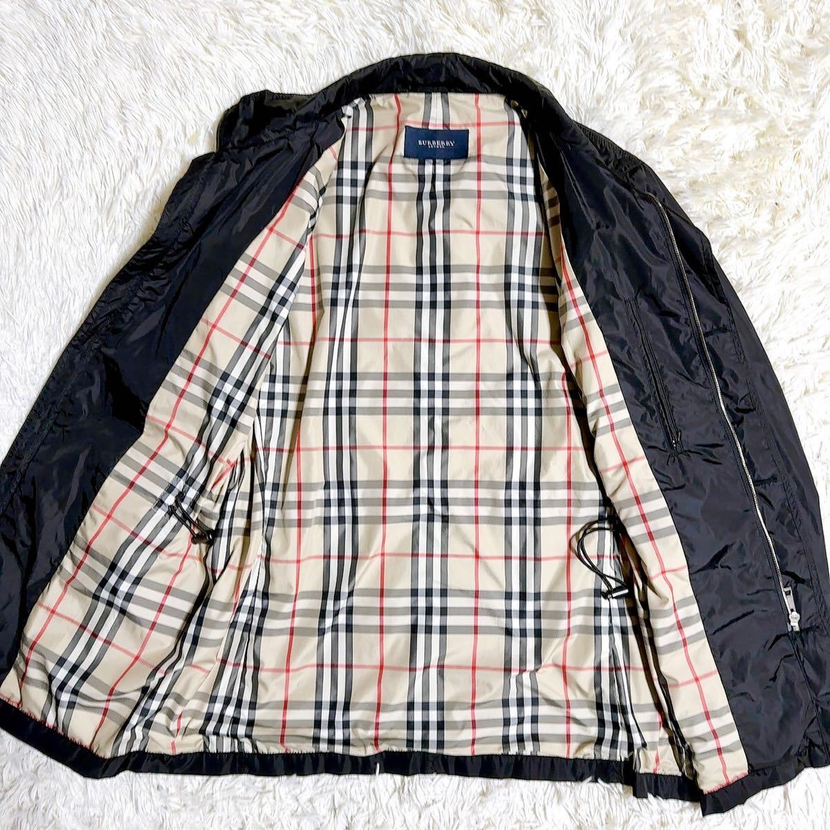 ★極美品★Lサイズ★ バーバリーロンドン ステンカラーコート ブルゾン ナイロンジャケット 黒 BURBERRY LONDON D66_画像5