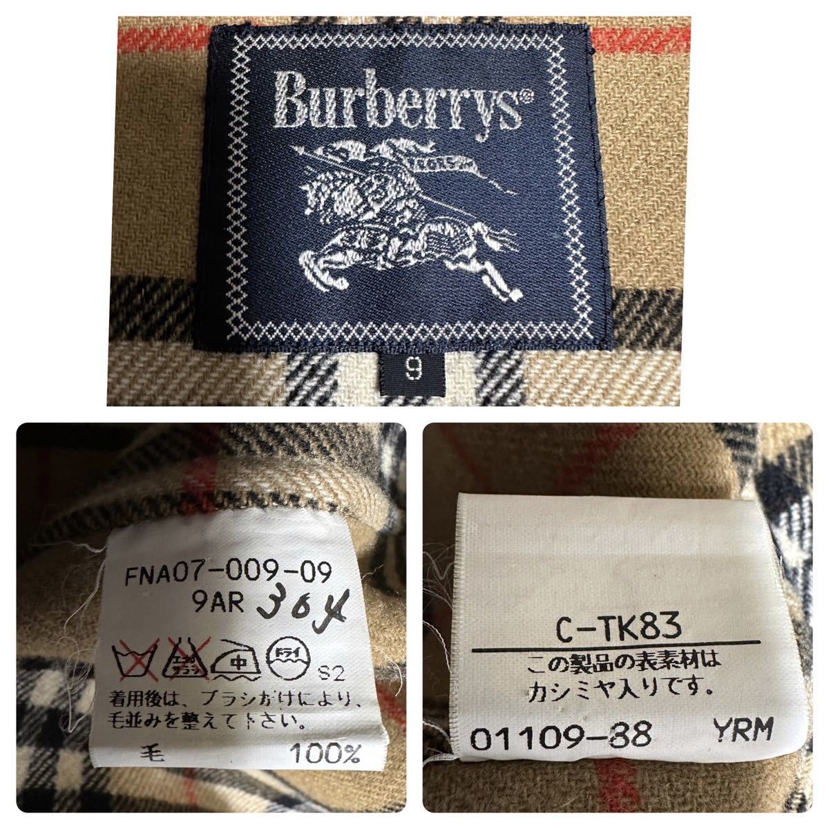 ★美品★大きいサイズ★ バーバリー カシミヤ入り ダッフルコート フード ノバチェック レディース 黒 Burberrys D69_画像10