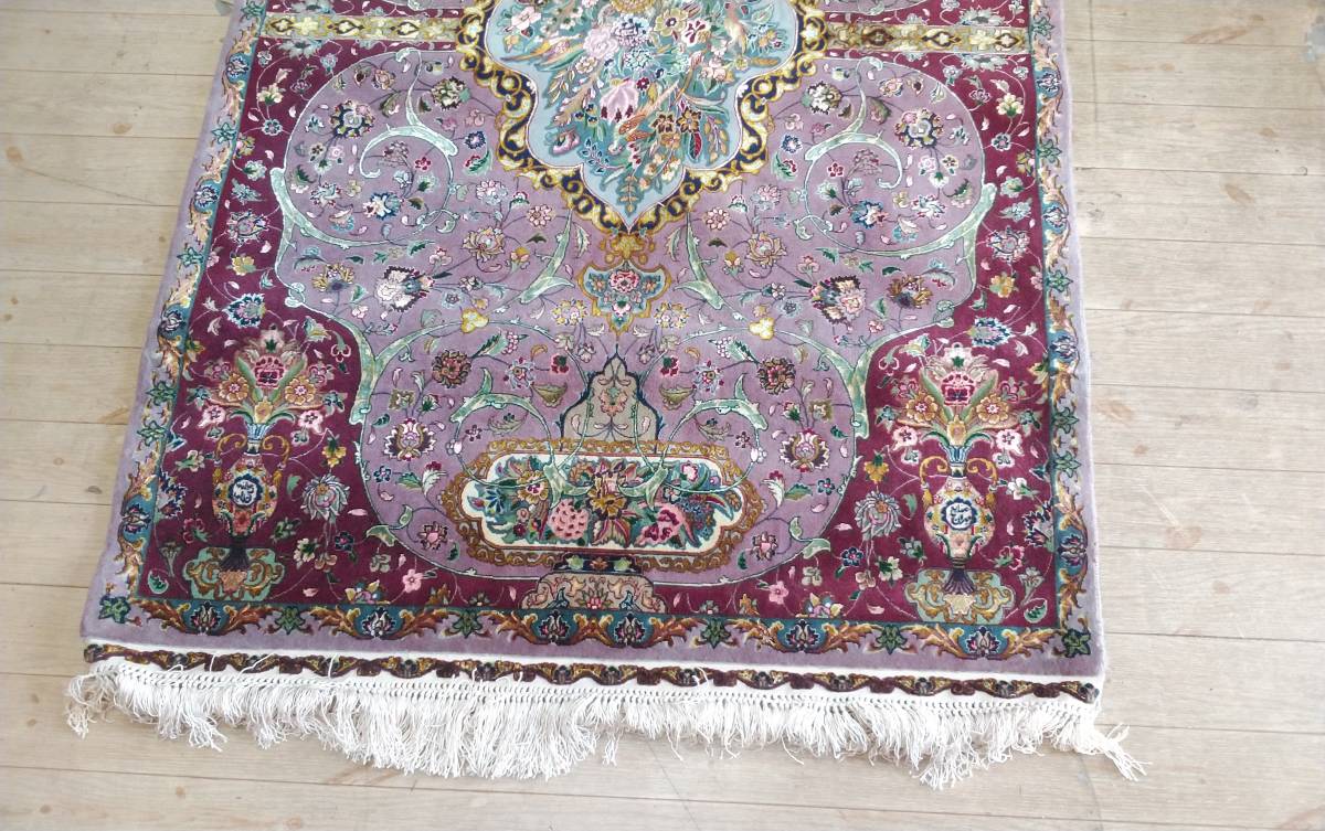 ペルシャ絨毯 タブリーズ シルク＆ウール サナイエ工房 70ラッジの画像4