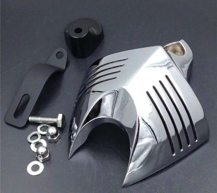  cowbell horn cover chrome v shield Harley Dyna touring Softail fl fsxf fxdl dyna so