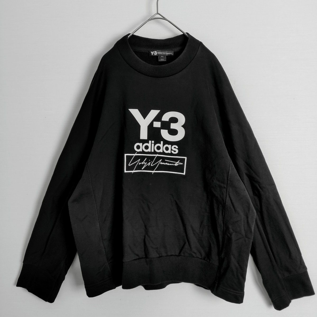 Y-3 ワイスリー 刺繍ロゴ付スウェット 黒 M オーバーサイズ Y-3 ワイスリー 刺繍ロゴ付スウェット 黒 M オーバーサイズ