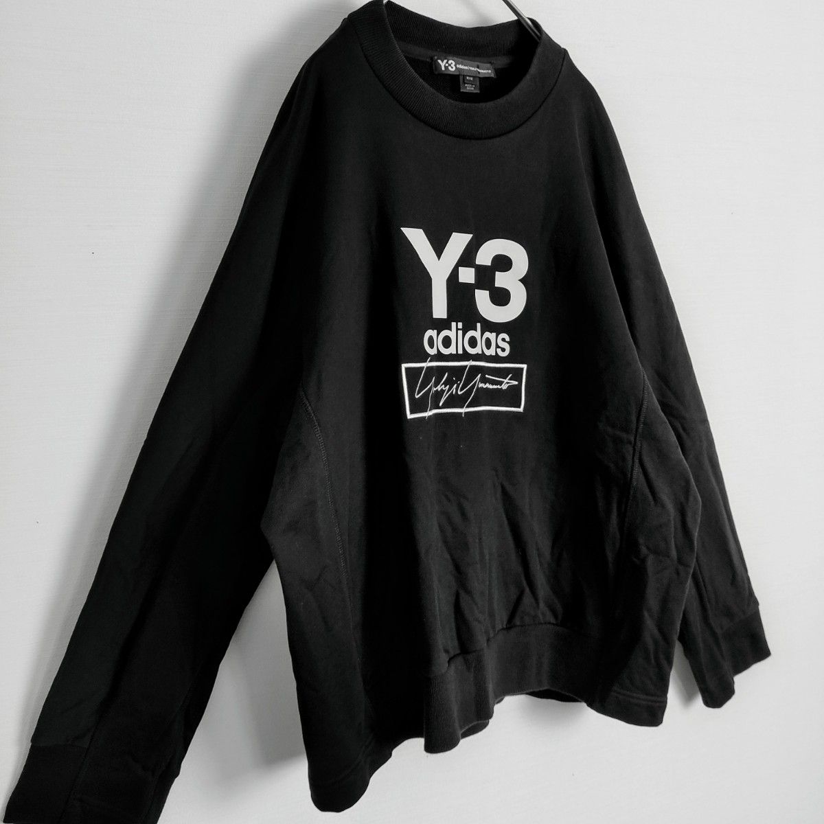 Y-3 ワイスリー 刺繍ロゴ付スウェット 黒 M オーバーサイズ Y-3 ワイスリー 刺繍ロゴ付スウェット 黒 M オーバーサイズ